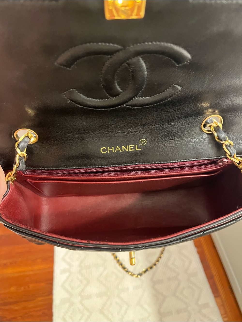 Vintage Chanel O-Series Quilted Lambskin Envelope Single Flap Bag - Picture 13 of 16